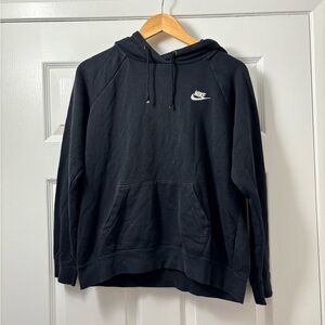 Nike Black Pullover Hoodie with White Swoosh